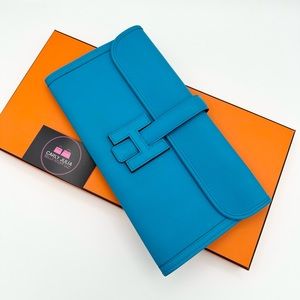 Hermès Jige Elan 29 Bleu Clutch